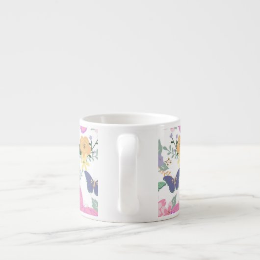 Pastel Vlinders Badkamer Cup Espresso Kop (Achterkant)