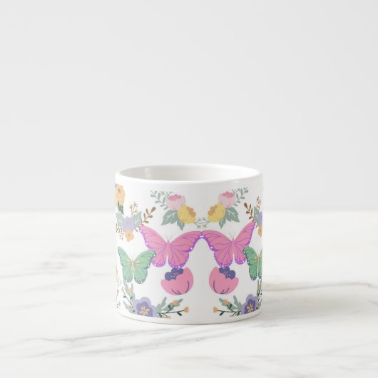 Pastel Vlinders Badkamer Cup Espresso Kop (Voorkant)