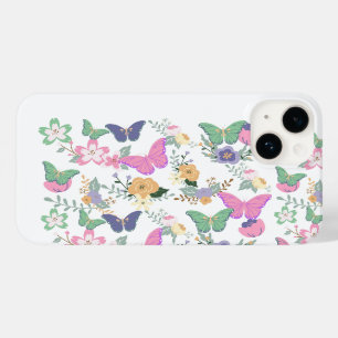 Pastel Vlinders Bloem Hoes-Case-Mate iPhone 14 Case-Mate iPhone 14 Hoesje