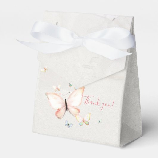 Pastel vlinders bruiloft gunst doos bedankdoosjes (Voorkant Zijde)