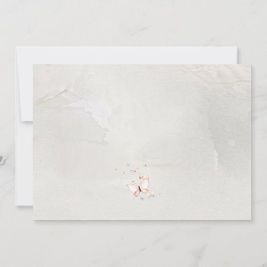  pastel vlinders bruiloft kaart (Achterkant)