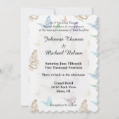 Pastel vlinders bruiloft kaart (Voorkant)