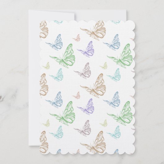 Pastel vlinders bruiloft kaart (Achterkant)