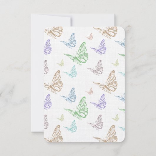 Pastel Vlinders Bruiloft RSVP (Achterkant)