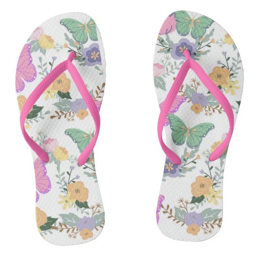 Pastel vlinders dames Teenslippers (Voetbed)
