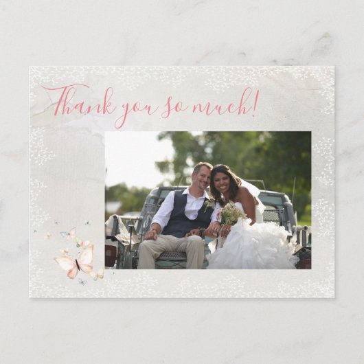 Pastel vlinders dank u Briefkaart (Voorkant)