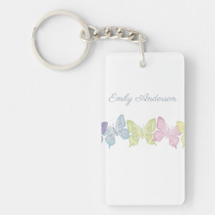 Pastel vlinders foto sleutelhanger