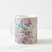 Pastel Vlinders & Glitter Floral Delight Koffiemok (Voorkant links)