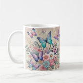 Pastel Vlinders & Glitter Floral Delight Koffiemok (Links)