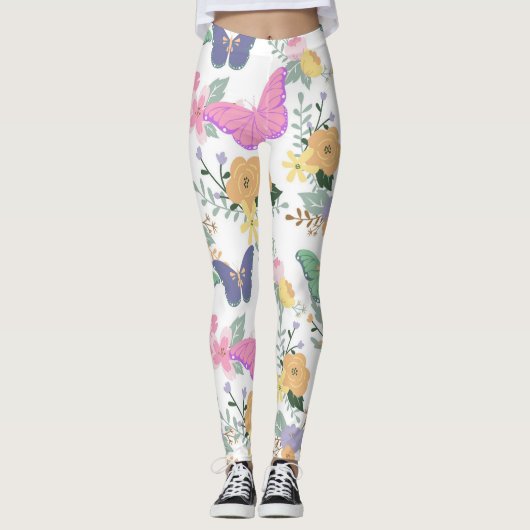 Pastel Vlinders Leggings (Voorkant)