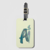 Pastel Vlinders Monogram Letter A Bagagetailie Bagagelabel (Voorkant (verticaal))