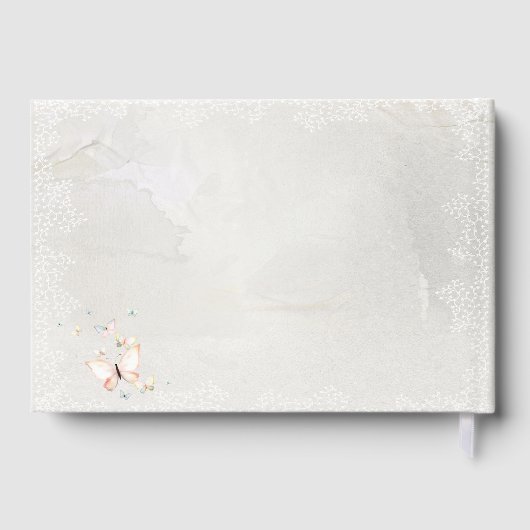 Pastel vlinders ontwerp, bruiloft gastenboek (Achterkant)