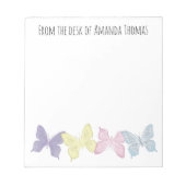 Pastel Vlinders Op Maat Gepersonaliseerd Notitieblok (Voorkant)