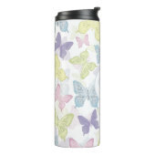 Pastel Vlinders Thermische Bekerkop Thermosbeker (Gedraaid links)