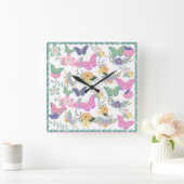 Pastel Vlinders Wandklok (Huis)