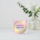 Pastel vloeibare achtergrond | Geborsteld goud Vierkante Visitekaartje (Staand voorkant)