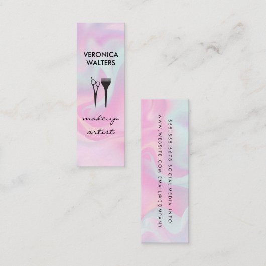 Pastel vloeibare achtergrond geborsteld make-up ge mini visitekaartje (Voorkant / Achterkant)