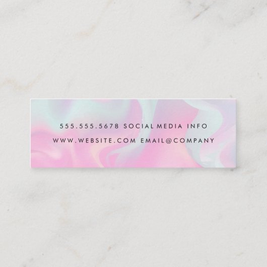 Pastel vloeibare achtergrond geborsteld make-up ge mini visitekaartje (Achterkant)