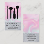 Pastel vloeibare achtergrond | Glitter make-up set Visitekaartje (Voorkant / Achterkant)