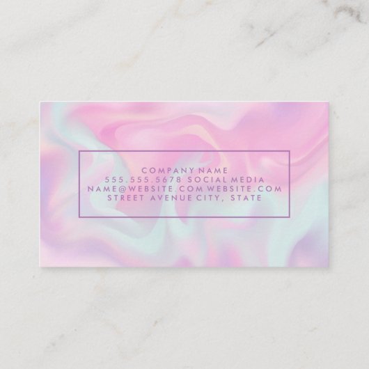 Pastel vloeibare achtergrond | Slank Lijst Visitekaartje (Achterkant)