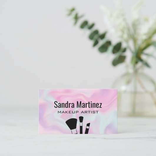 Pastel vloeibare achtergrond visitekaartje (Staand voorkant)