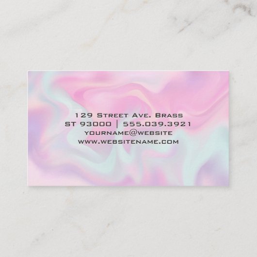 Pastel vloeibare achtergrond visitekaartje (Achterkant)