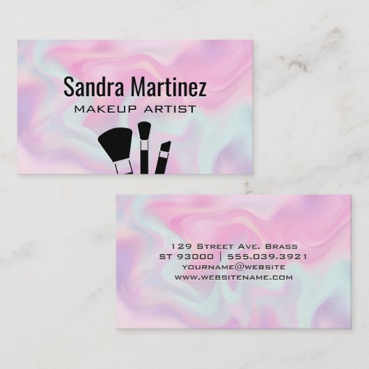 Pastel vloeibare achtergrond visitekaartje (Voorkant / Achterkant)