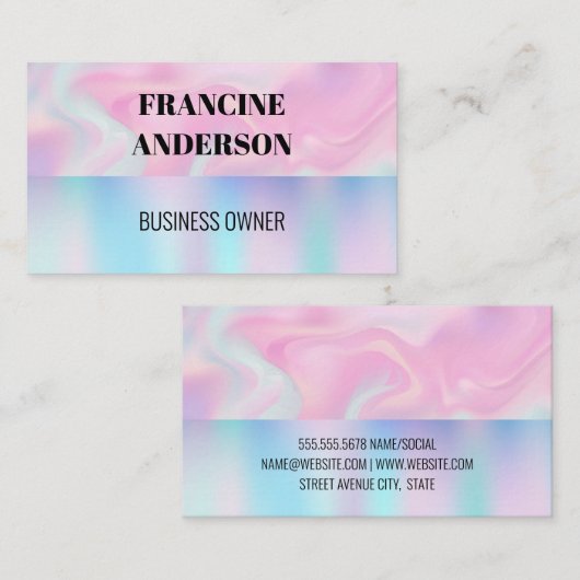 Pastel vloeibare achtergrond visitekaartje (Voorkant / Achterkant)