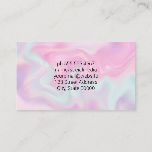 Pastel vloeibare achtergrond visitekaartje (Achterkant)