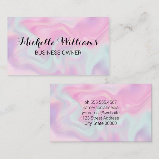 Pastel vloeibare achtergrond visitekaartje (Voorkant / Achterkant)