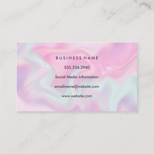 Pastel vloeibare achtergrond visitekaartje (Achterkant)