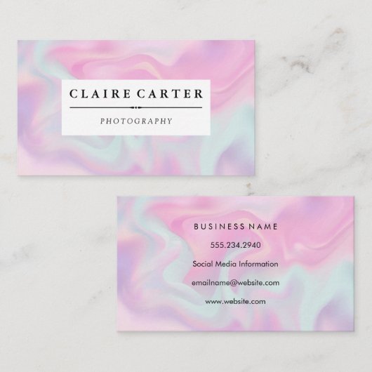 Pastel vloeibare achtergrond visitekaartje (Voorkant / Achterkant)