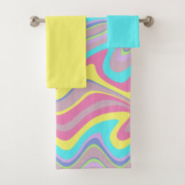 Pastel vloeiende golven bad handdoek