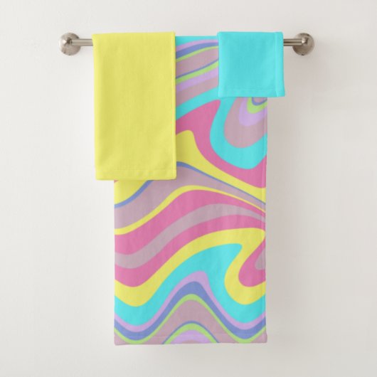 Pastel vloeiende golven bad handdoek (Insitu)