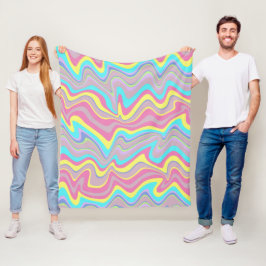 Pastel vloeiende golven fleece deken