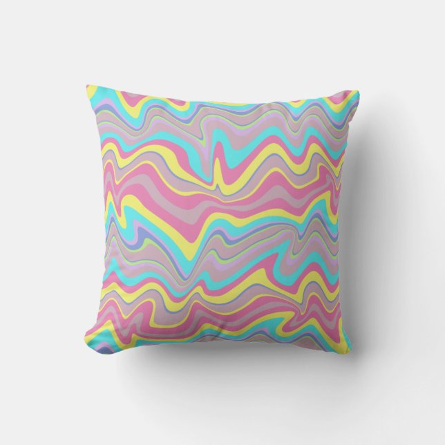 Pastel vloeiende golven kussen (Voorkant)