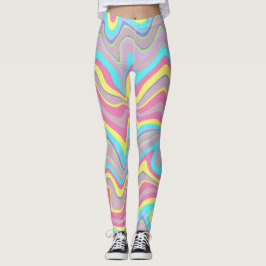 Pastel vloeiende golven leggings