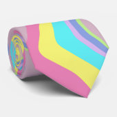 Pastel vloeiende golven stropdas (Opgerold)