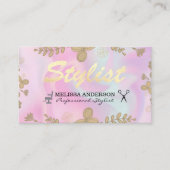 Pastel Vloeistof en Bloemen Patroon | Stylist Visitekaartje (Voorkant)