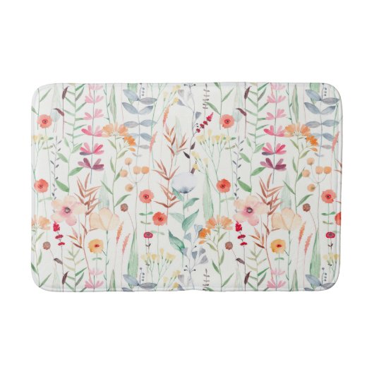 Pastel Vloertuinpatroon Badmat (Voorkant)