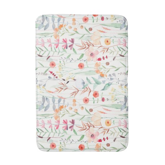 Pastel Vloertuinpatroon Badmat (Voorkant Verticaal)