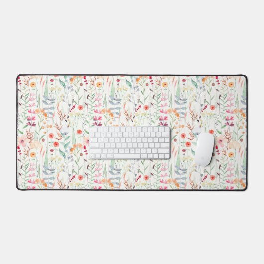 Pastel Vloertuinpatroon Bureaumat (Keyboard & Muis)