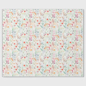 Pastel Vloertuinpatroon Cadeaupapier (Vlak)