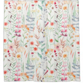 Pastel Vloertuinpatroon Douchegordijn (Voorkant)