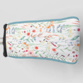 Pastel Vloertuinpatroon Golfheadcover (Voorkant)