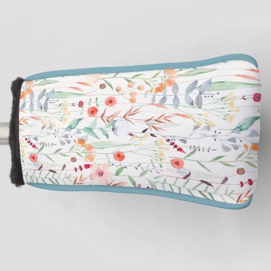 Pastel Vloertuinpatroon Golfheadcover (Voorkant)