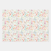 Pastel Vloertuinpatroon Inpakpapier Vel (Voorkant 3)