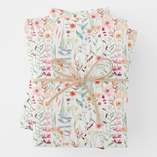 Pastel Vloertuinpatroon Inpakpapier Vel (In situ)