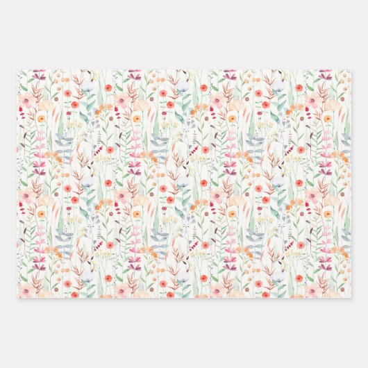 Pastel Vloertuinpatroon Inpakpapier Vel (Voorkant)