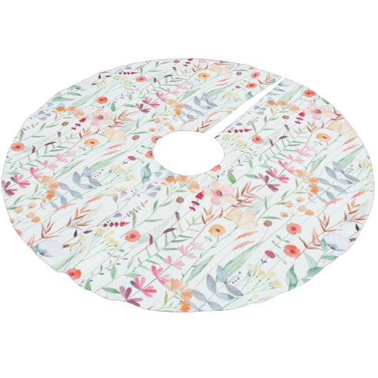 Pastel Vloertuinpatroon Kerstboom Rok (Gekanteld)